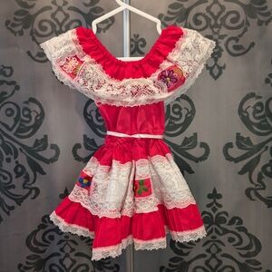 🖤 Red and White Kids Cutural Dress